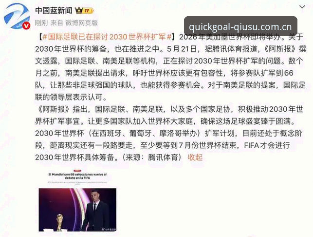 2030年世界杯扩军至66队？球速体育平台深度评测：中国男足迎来最佳时机